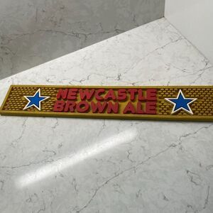 Beer Tap Newcastle Brown Ale Golden Non-Slip Rubber Bar Mat - 20.5 x 3.5 in